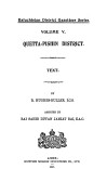 Baluchistan District Gazetteer Series: Quetta-Pishin cover image