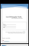 List Of Irrgular Verbs cover image